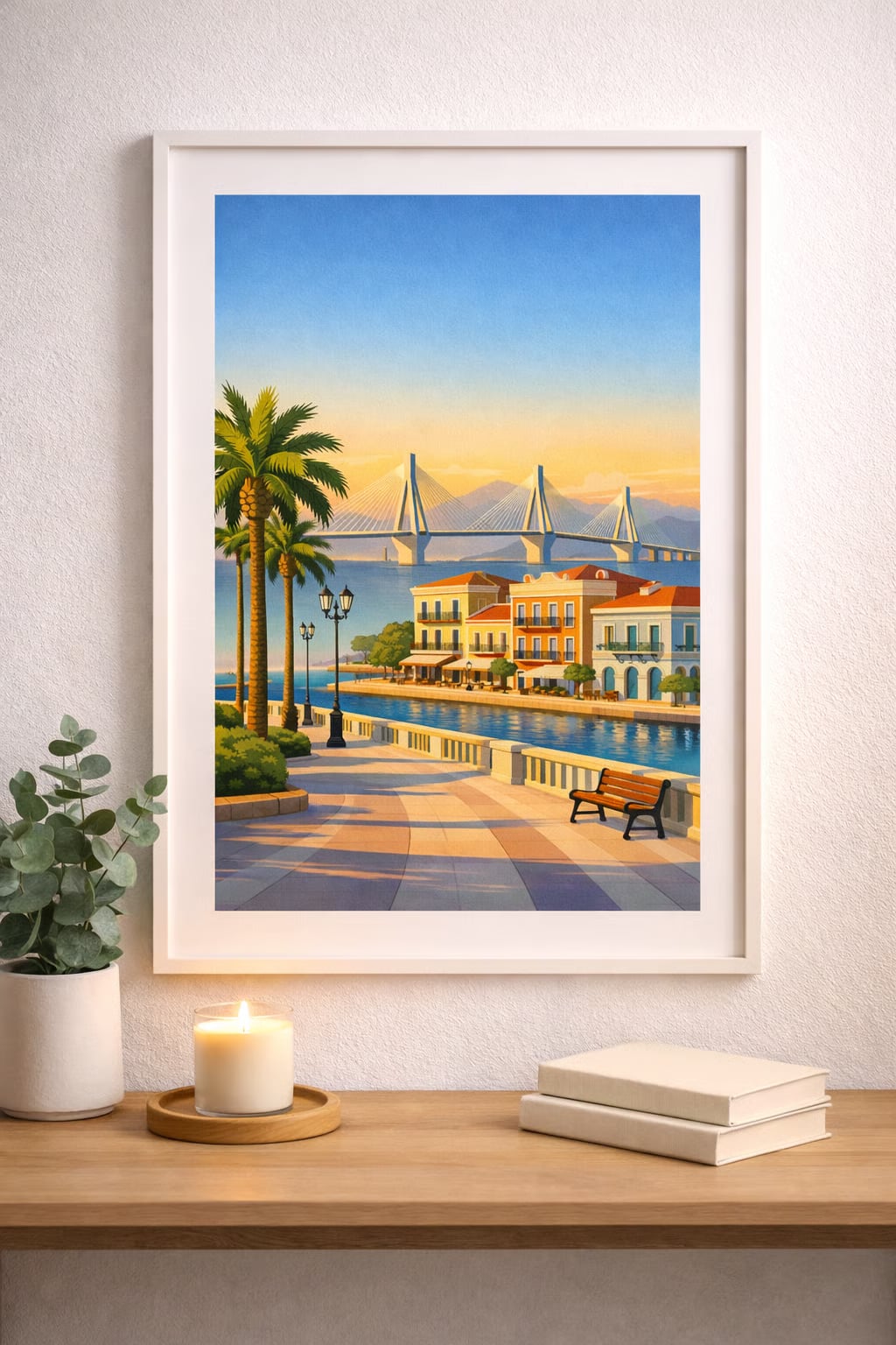Patras vintage Greek city poster wall art instant download