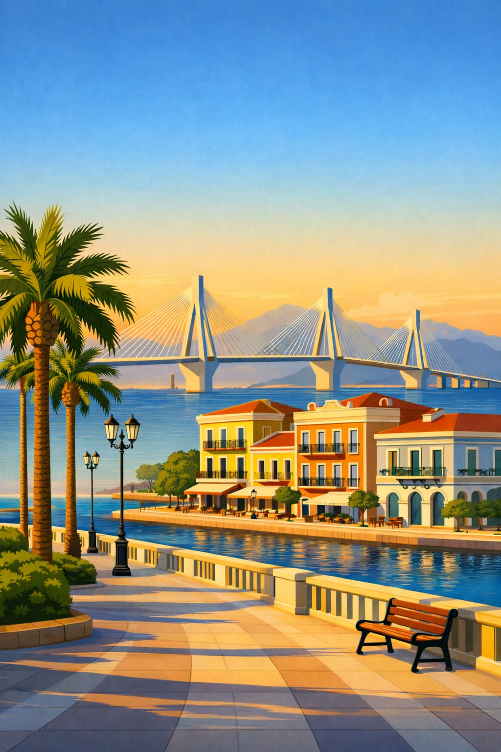 Patras vintage Greek city poster wall art instant download