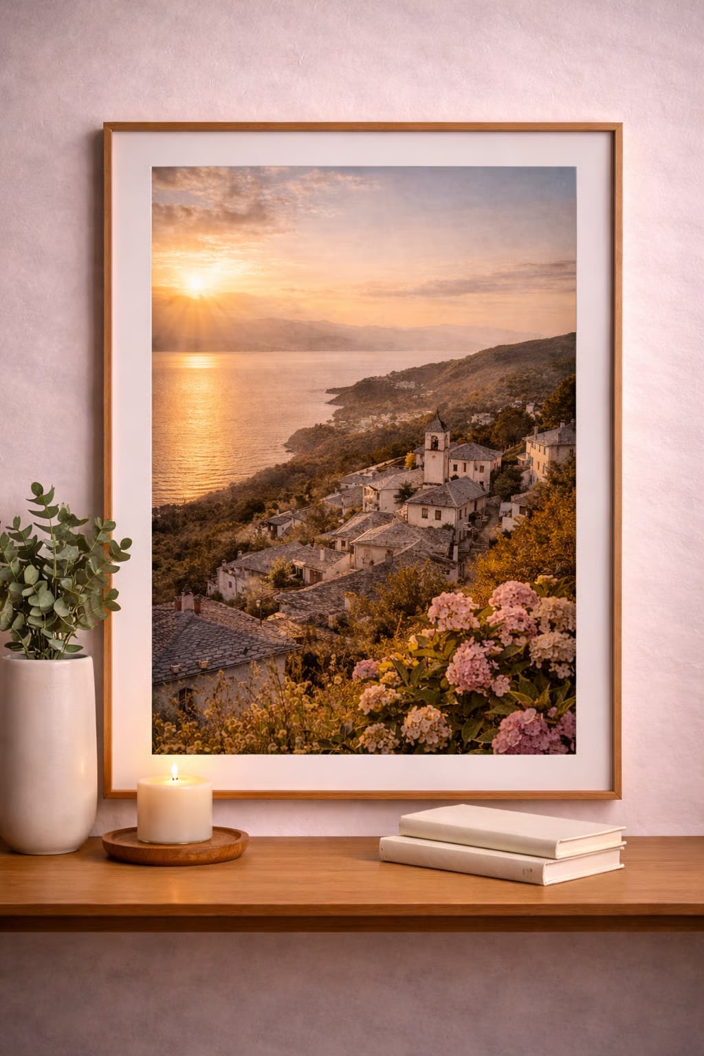 Pilio Cinematic Poster mockup – framed printable wall art displayed in a modern interior, Morphē Studio
