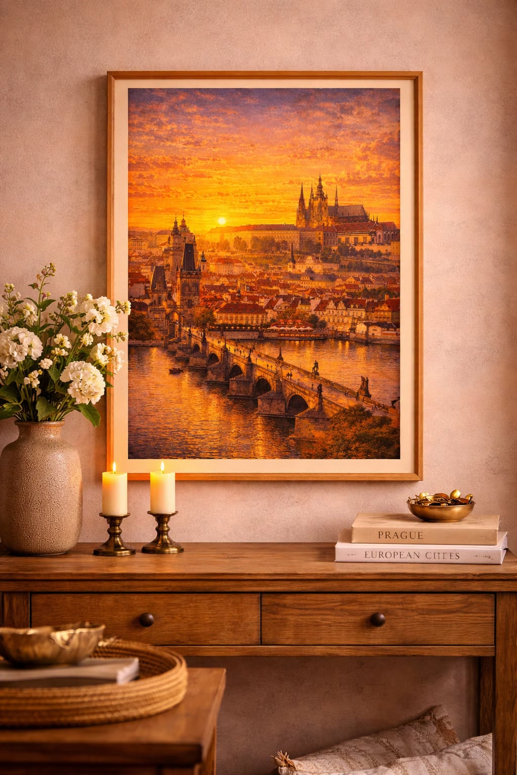 Prague vintage travel poster printable wall art instant download