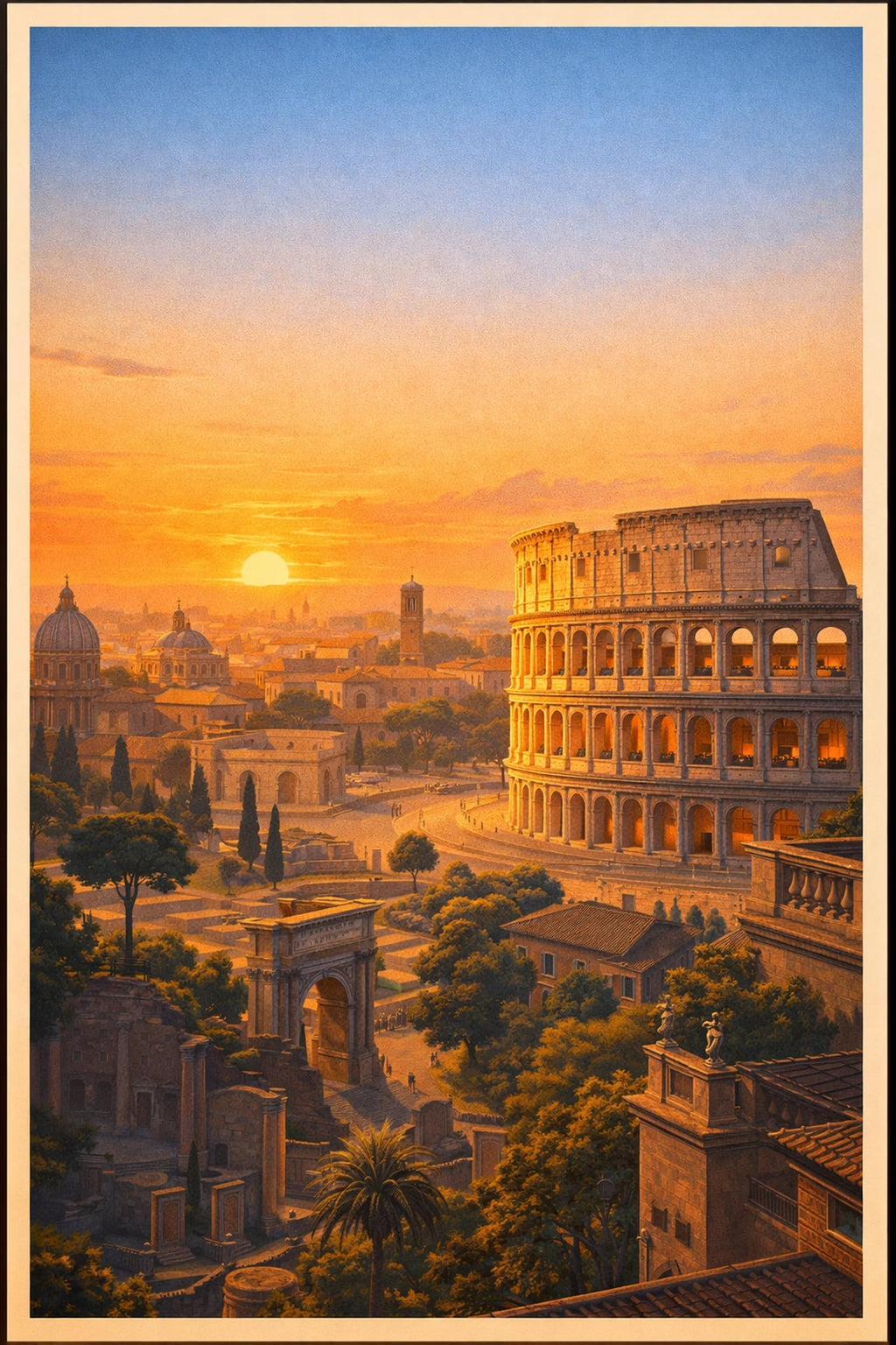 Rome vintage travel poster printable wall art instant download