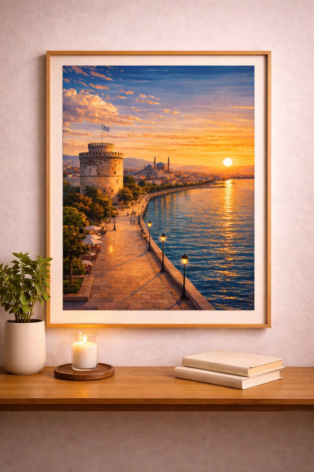 Thessaloniki vintage Greek city poster wall art instant download