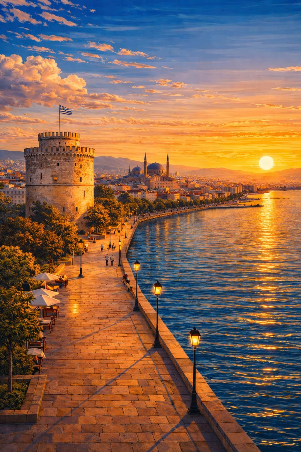 Thessaloniki vintage Greek city poster wall art instant download