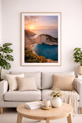 Zakynthos Greece poster print – printable wall art with iconic shipwreck cove and dramatic limestone cliffs